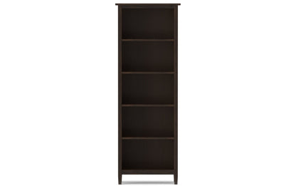 Tobacco Brown | Warm Shaker 47W Tall TV Stand with Set of Two 26W 5 Shelf Bookcases