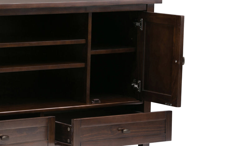 Tobacco Brown | Warm Shaker 47W Tall TV Stand with Set of Two 26W 5 Shelf Bookcases
