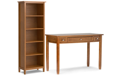 Light Golden Brown | Warm Shaker 48 inch Desk and 26 inch Bookcase