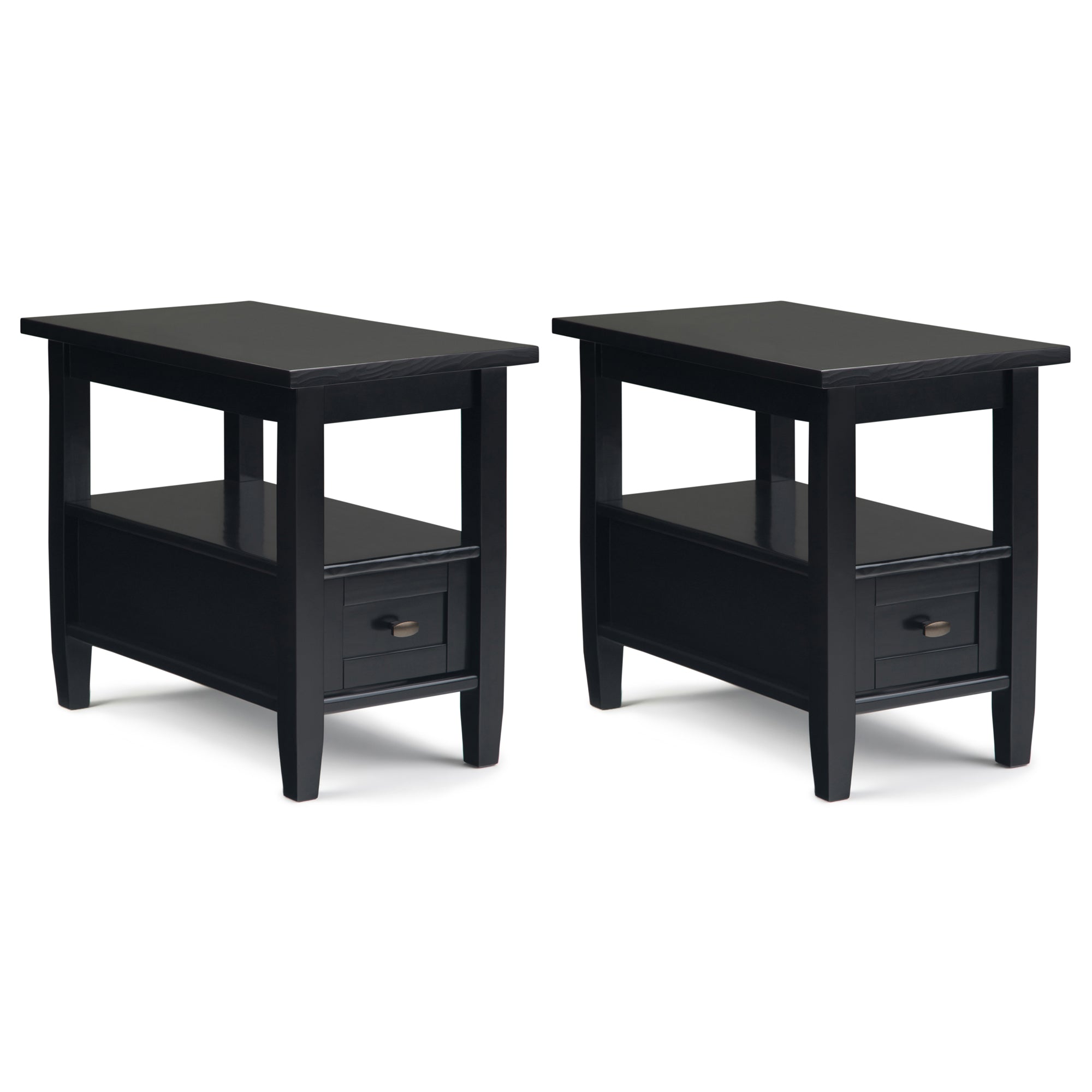 Black | Warm Shaker 14 inch Narrow End Table (Set of 2)