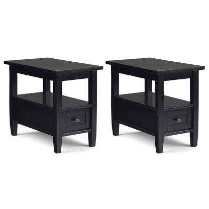 Black | Warm Shaker 14 inch Narrow End Table (Set of 2)