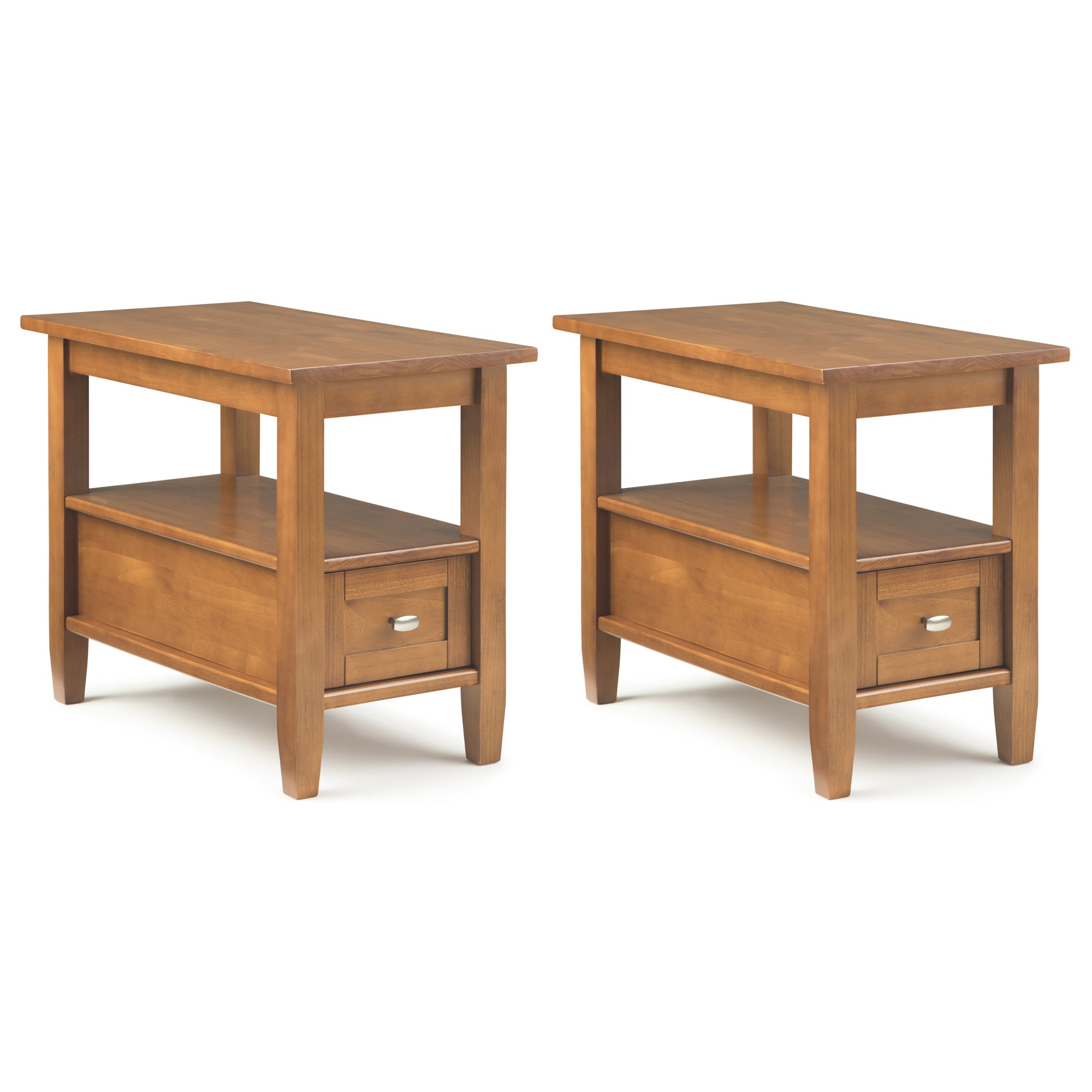 Light Golden Brown | Warm Shaker 14 inch Narrow End Table (Set of 2)