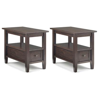 Tobacco Brown | Warm Shaker 14 inch Narrow End Table (Set of 2)
