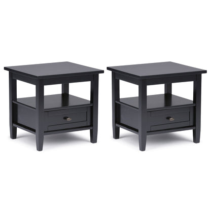 Black | Warm Shaker 20 inch End Table (Set of 2)
