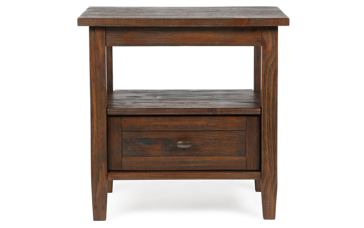 Distressed Charcoal Brown | Warm Shaker 20 inch End Table (Set of 2)