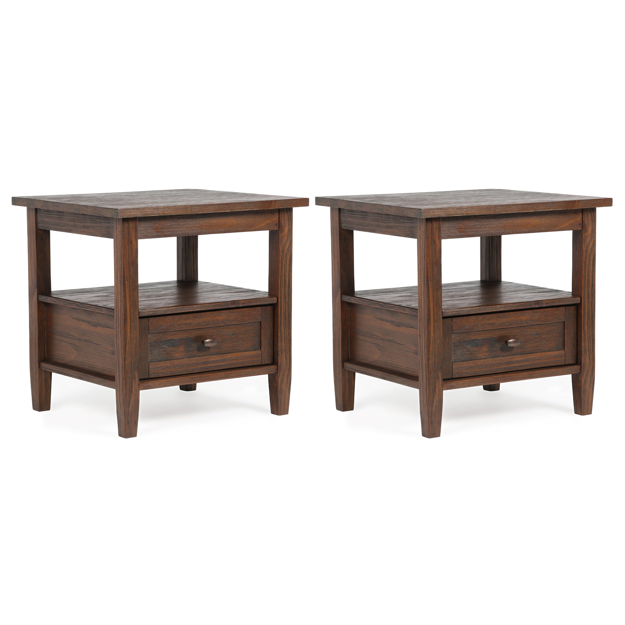 Distressed Charcoal Brown | Warm Shaker 20 inch End Table (Set of 2)