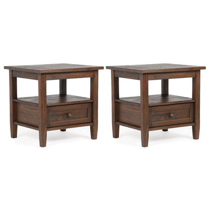 Distressed Charcoal Brown | Warm Shaker 20 inch End Table (Set of 2)