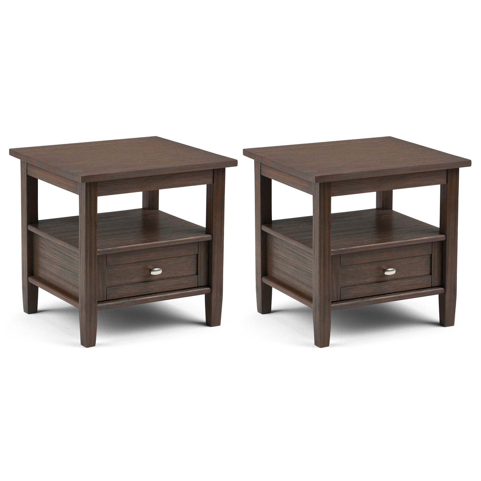 Farmhouse Brown | Warm Shaker 20 inch End Table (Set of 2)