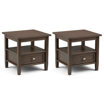Farmhouse Brown | Warm Shaker 20 inch End Table (Set of 2)