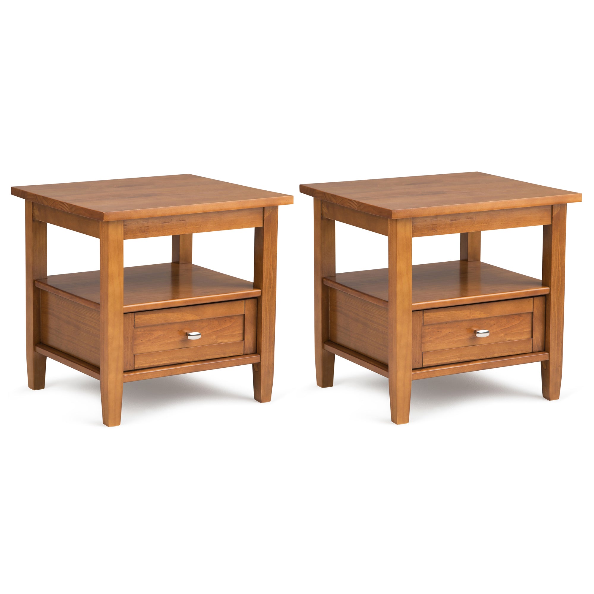 Light Golden Brown | Warm Shaker 20 inch End Table (Set of 2)