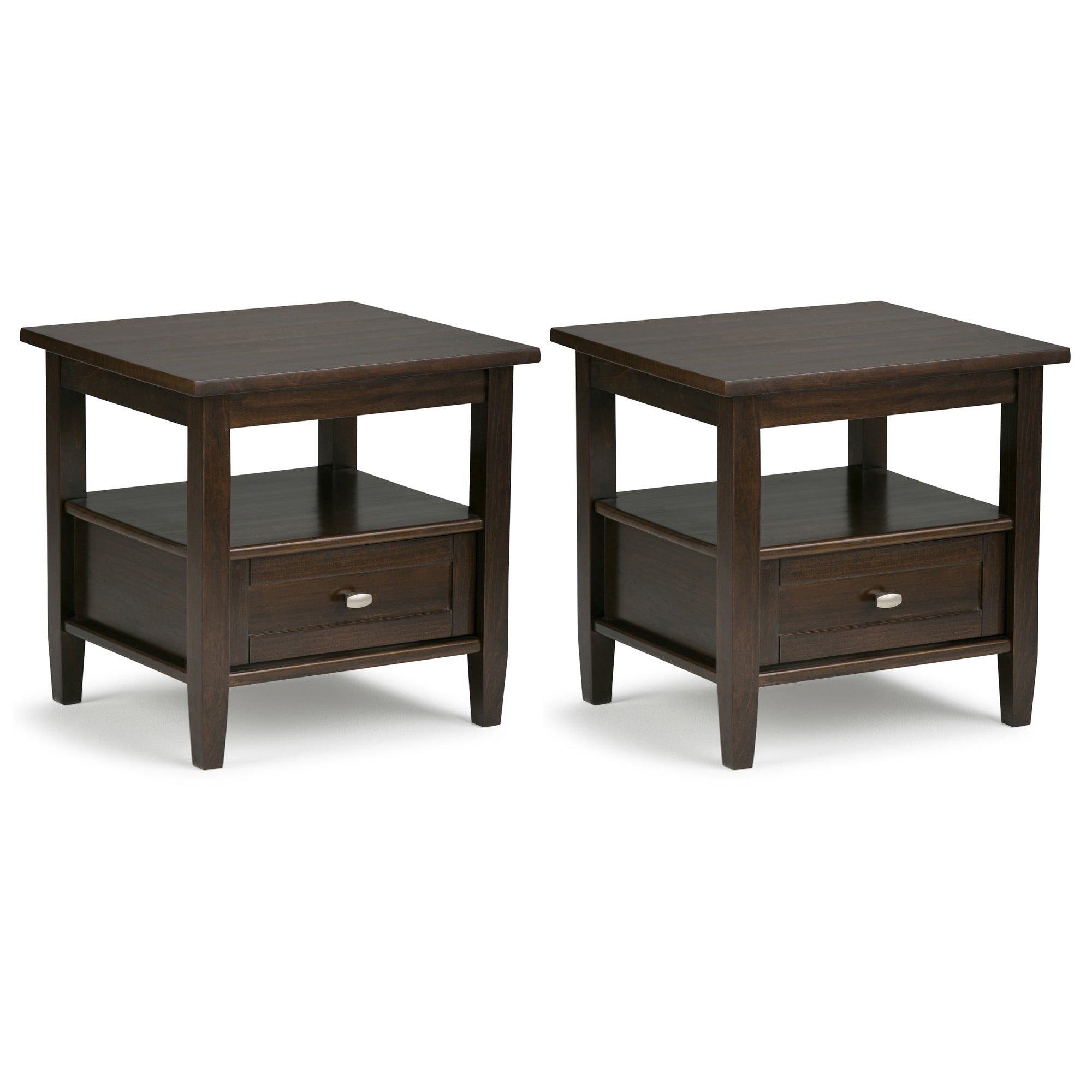 Tobacco Brown | Warm Shaker 20 inch End Table (Set of 2)