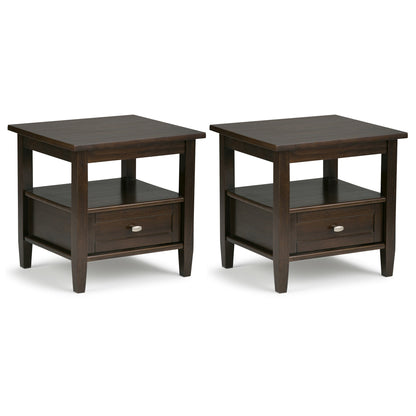 Tobacco Brown | Warm Shaker 20 inch End Table (Set of 2)