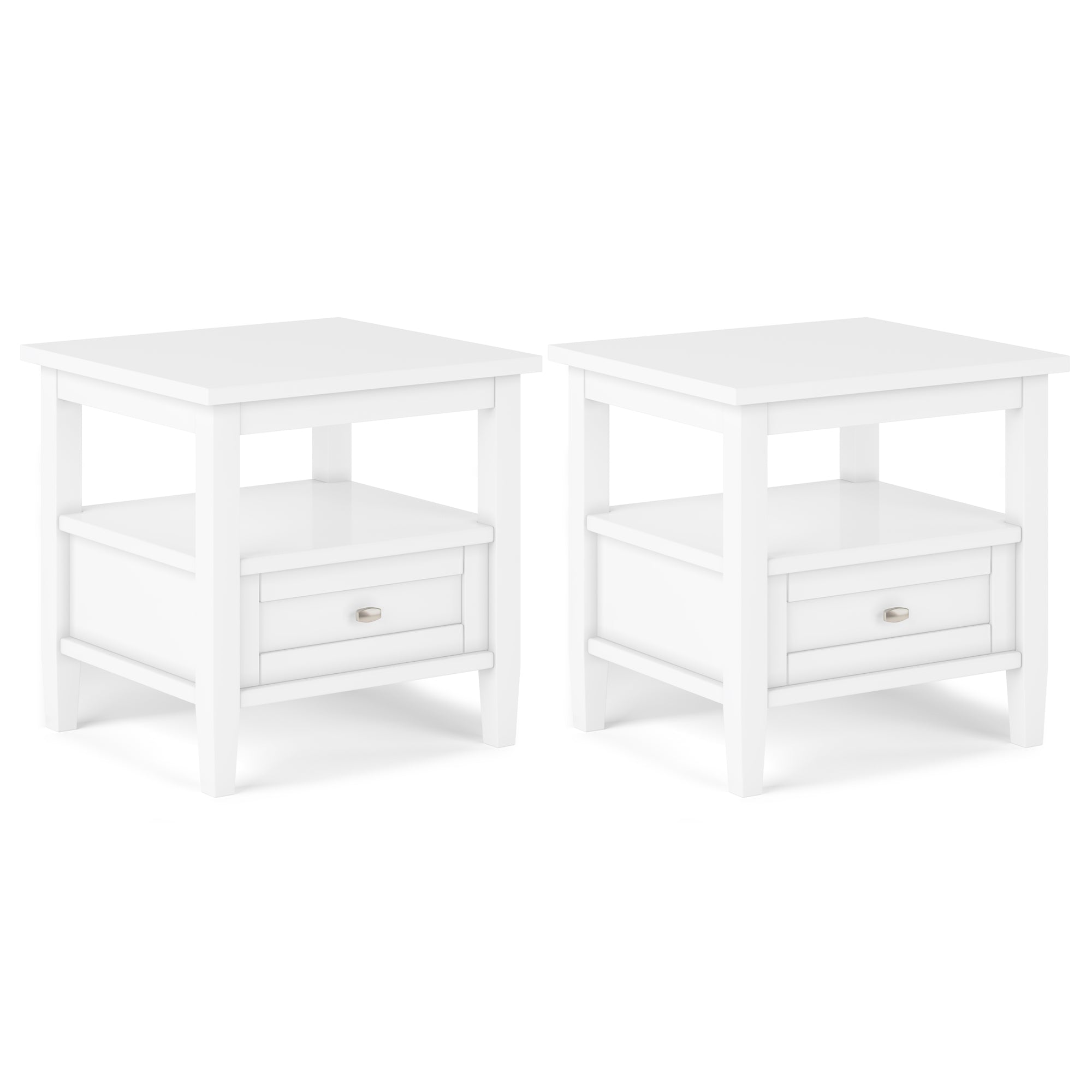 White | Warm Shaker 20 inch End Table (Set of 2)