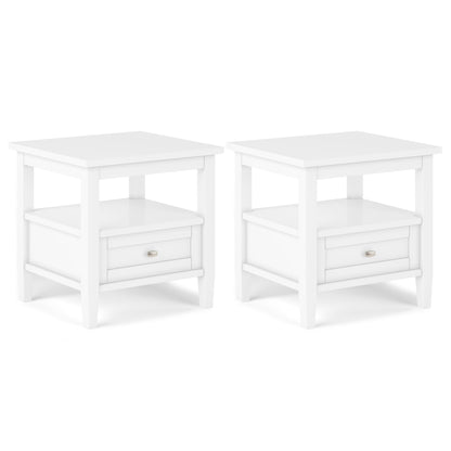 White | Warm Shaker 20 inch End Table (Set of 2)