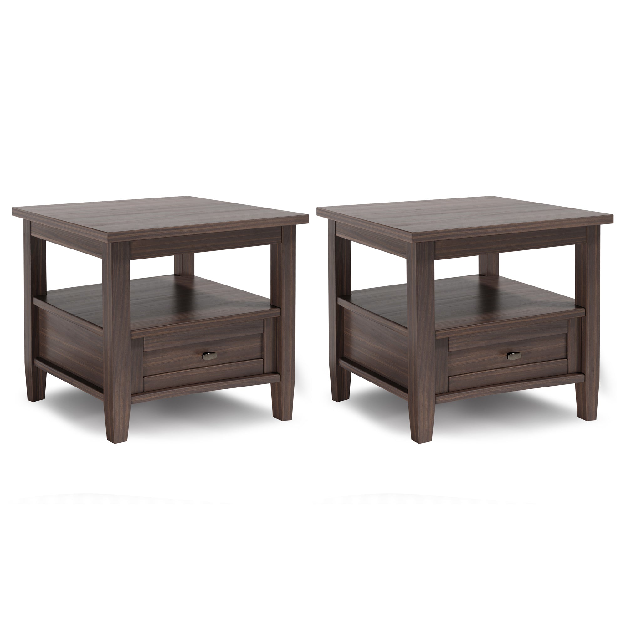 Warm Walnut Brown | Warm Shaker 20 inch End Table (Set of 2)