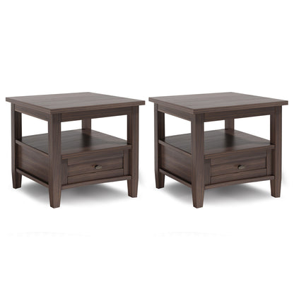 Warm Walnut Brown | Warm Shaker 20 inch End Table (Set of 2)