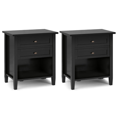 Black | Warm Shaker 24 inch Night Stand (Set of 2)