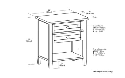 Light Golden Brown | Warm Shaker 24 inch Night Stand (Set of 2)