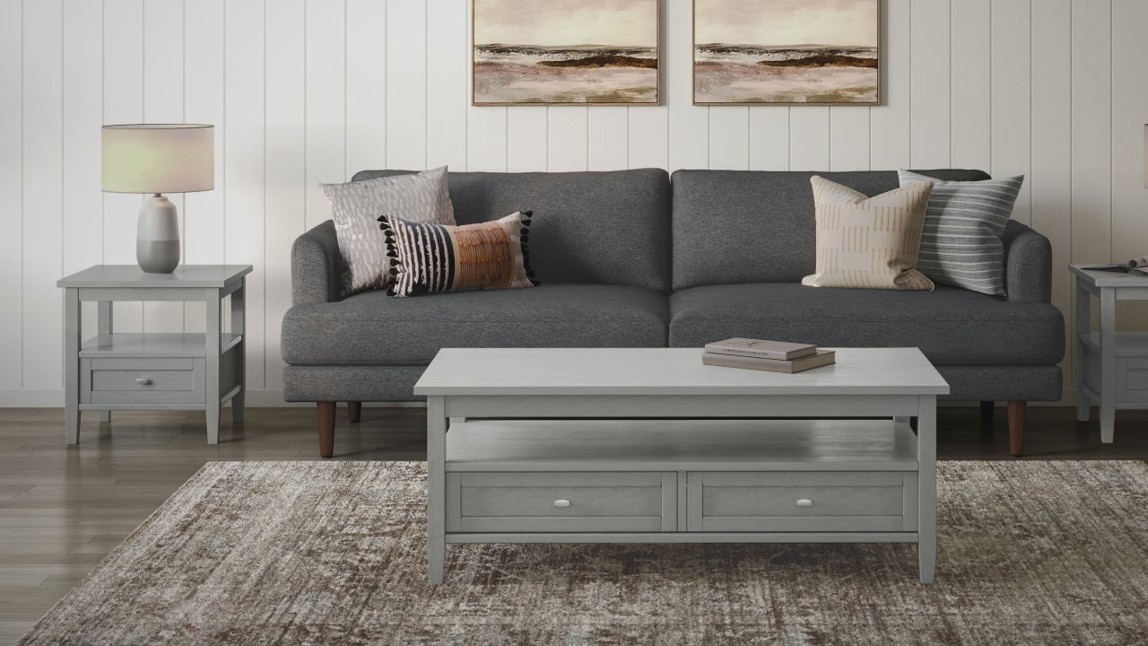 Distressed Grey | Warm Shaker 48 inch Coffee Table