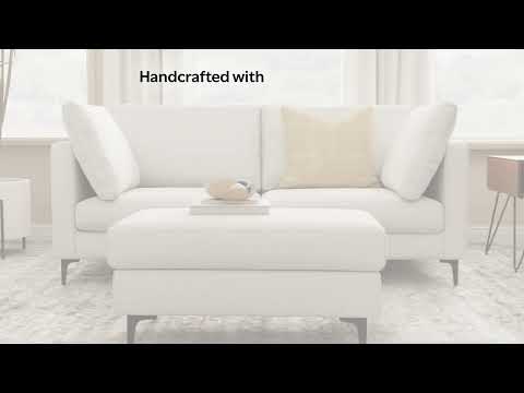 Cream Performance Fabric | Ava 76 inch Mid Century Sofa