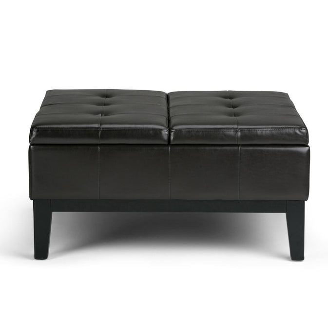 Tanners Brown Vegan Leather | Dover Square Vegan Leather Coffee Table Storage Ottoman