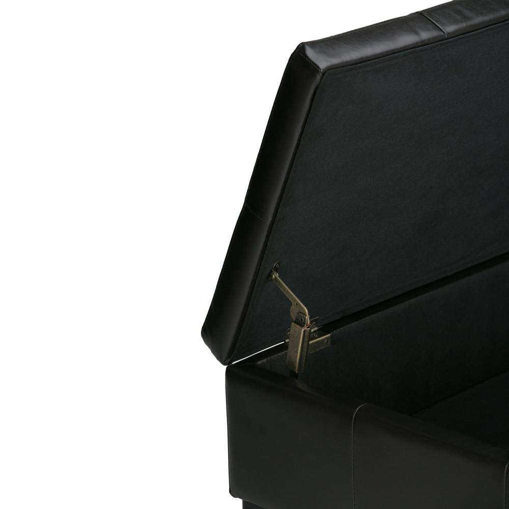 Tanners Brown Vegan Leather | Dover Square Vegan Leather Coffee Table Storage Ottoman