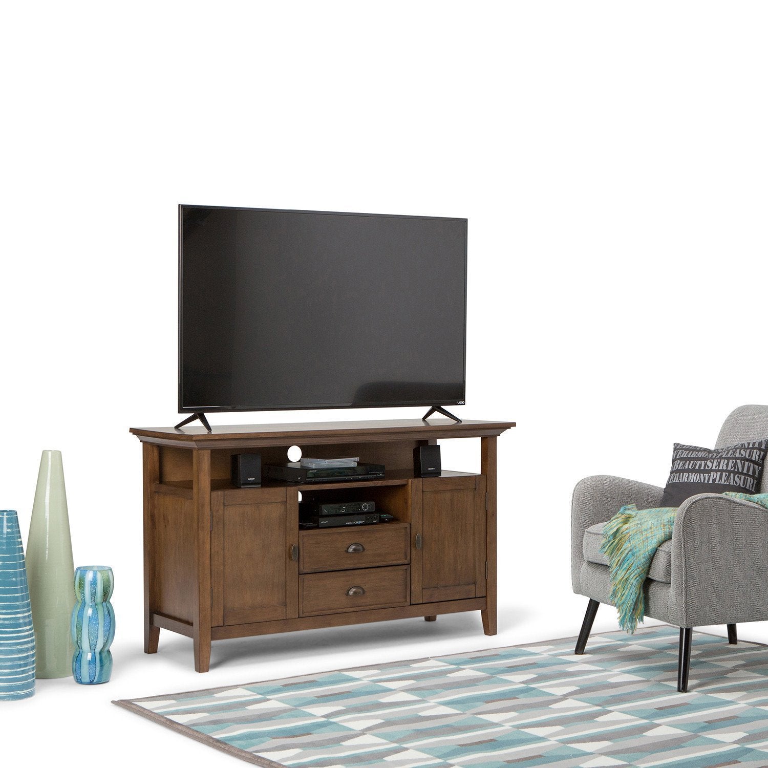 Rustic Natural Aged Brown | Redmond 54 inch Tall TV Media Stand