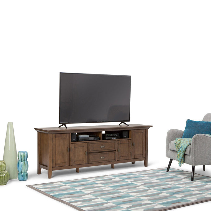 Rustic Natural Aged Brown | Redmond 72 inch TV Media Stand