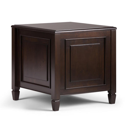 Connaught 21 x 22.75 x 22 inch End Side Table with Tray in Dark Chestnut Brown