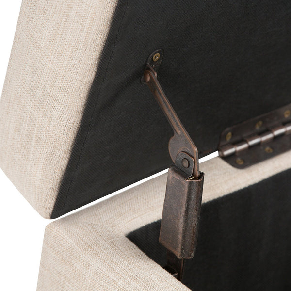 Natural Linen Style Fabric | Hamilton Linen Look Storage Ottoman