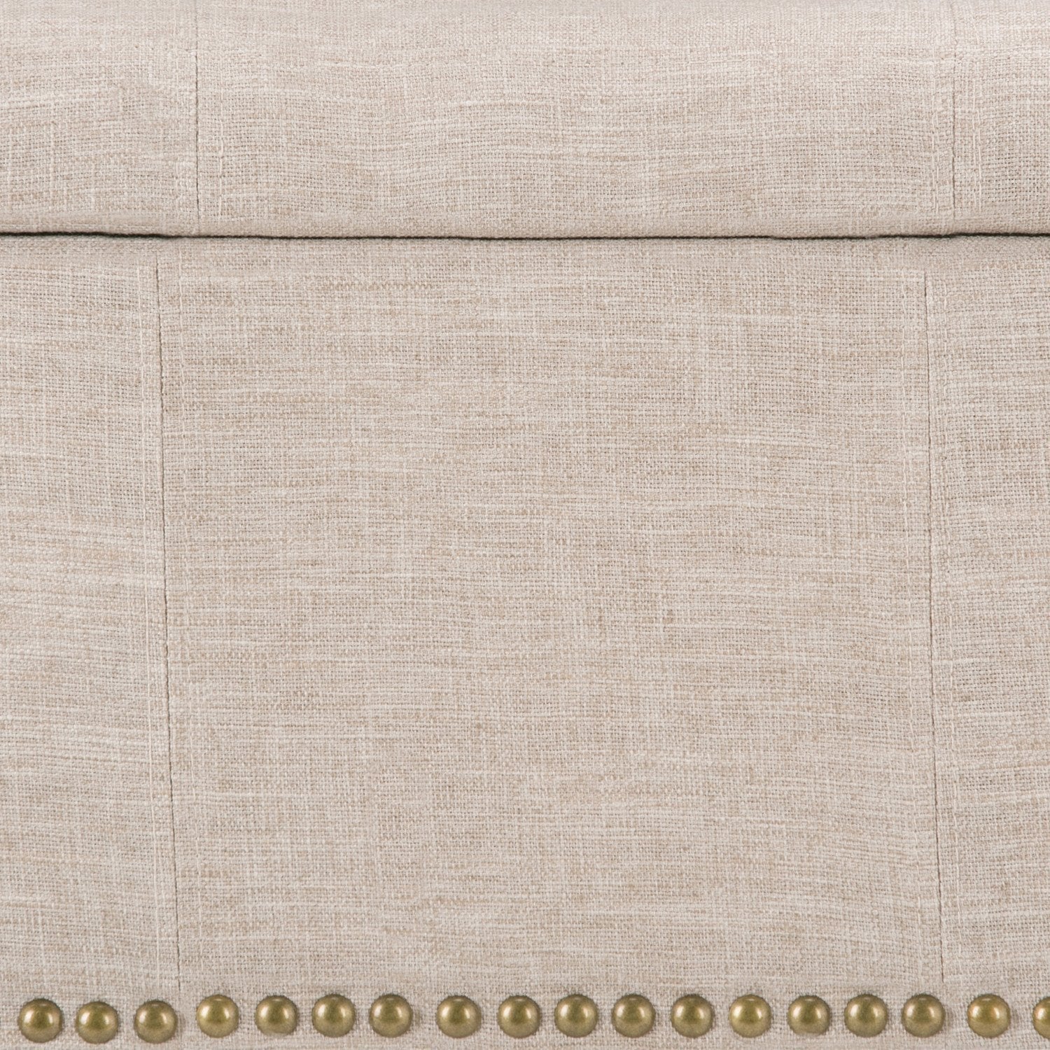 Natural Linen Style Fabric | Kingsley Linen Look Storage Ottoman