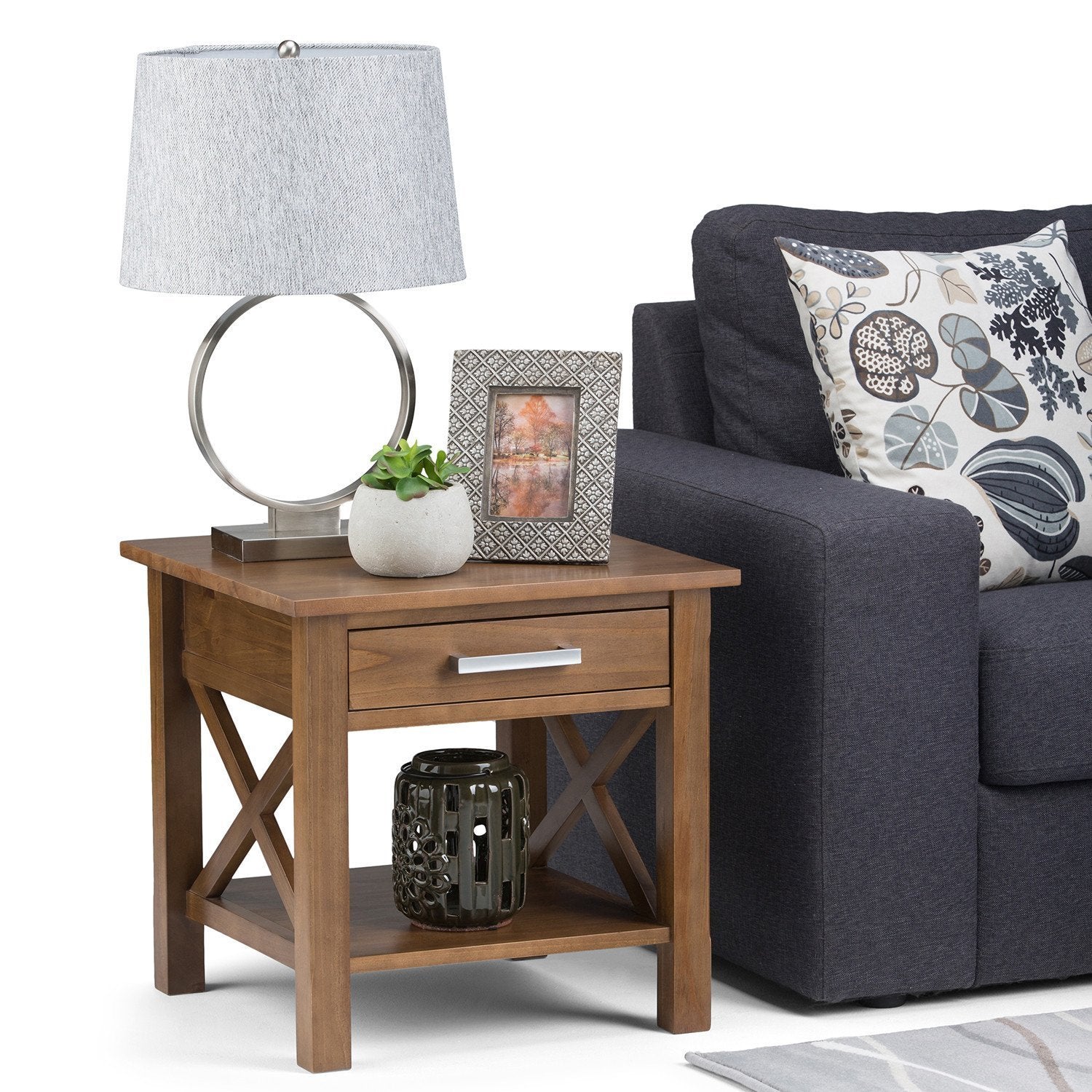 Medium Saddle Brown | Kitchener 20.5 inch End Side Table