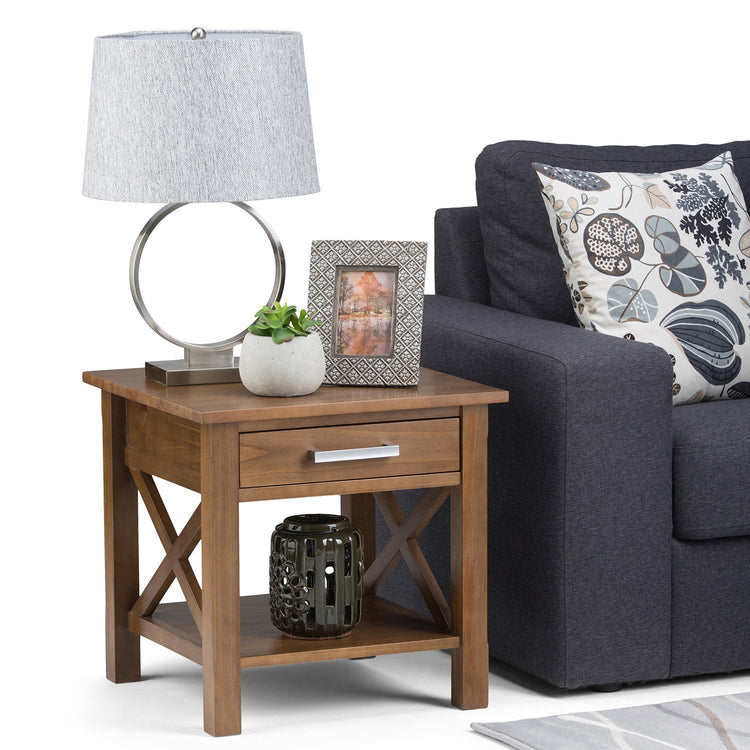 Medium Saddle Brown | Kitchener 20.5 inch End Side Table