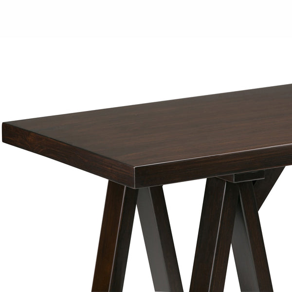 Dark Chestnut Brown | Sawhorse 66 inch Wide Console Sofa Table