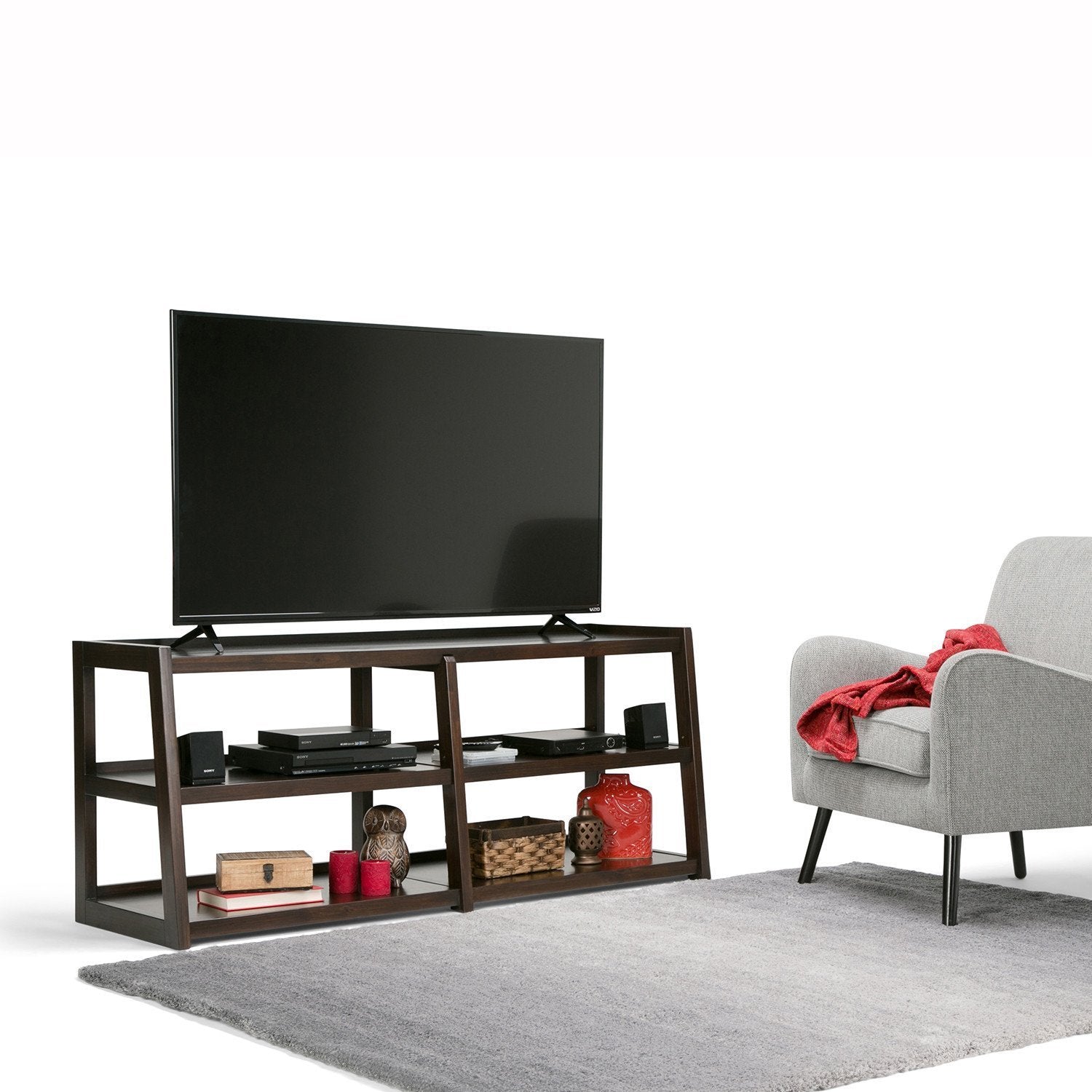 Dark Chestnut Brown | Sawhorse 60 inch Wide TV Media Stand