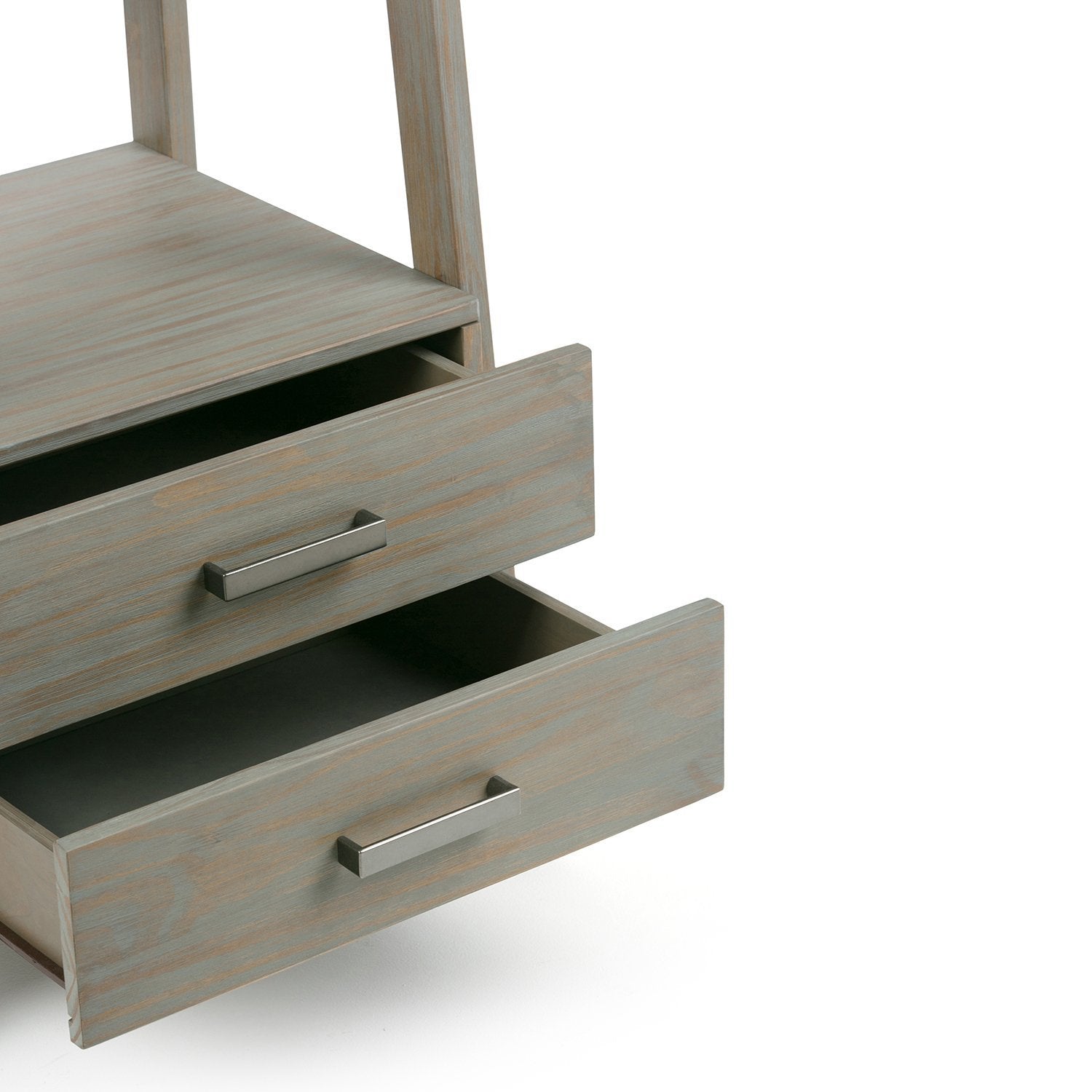 Distressed Grey | Sawhorse 24 inch Ladder Shelf with Storage