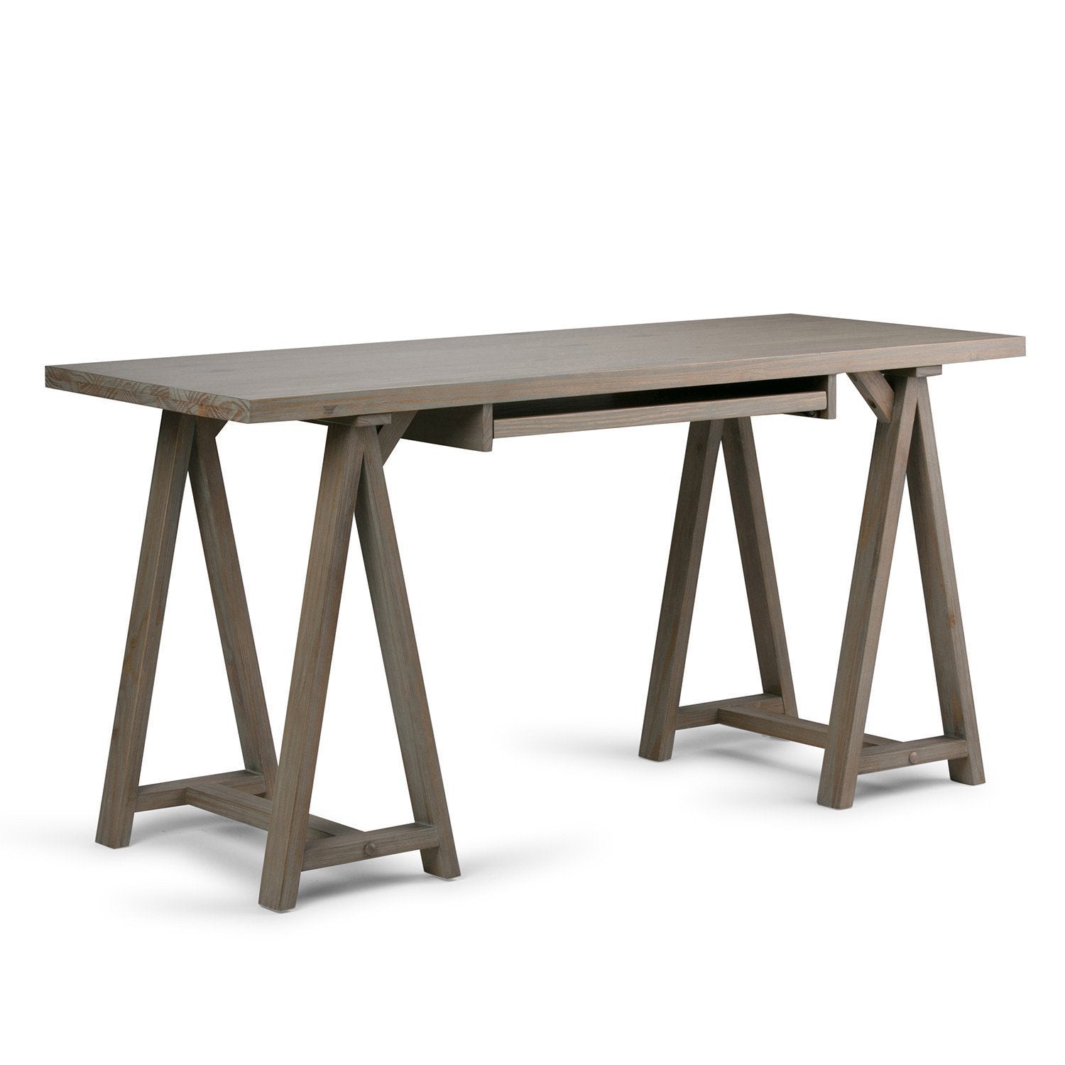 Distressed Grey | Sawhorse 60 inch Desk