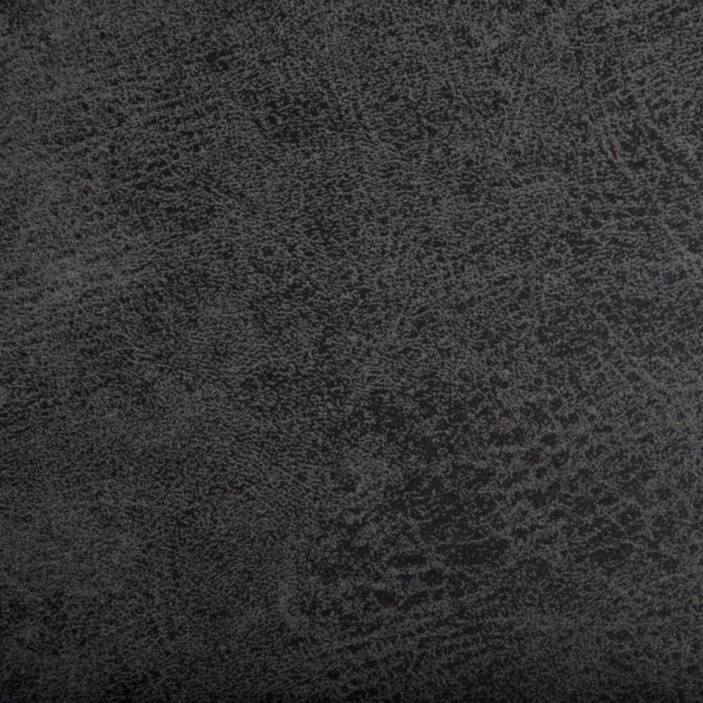 Distressed Black Distressed Vegan Leather | Avalon Linen Look Storage Ottoman with Three Trays