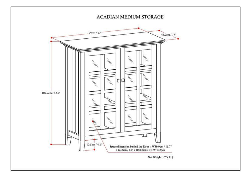 White | Acadian Medium Storage Cabinet
