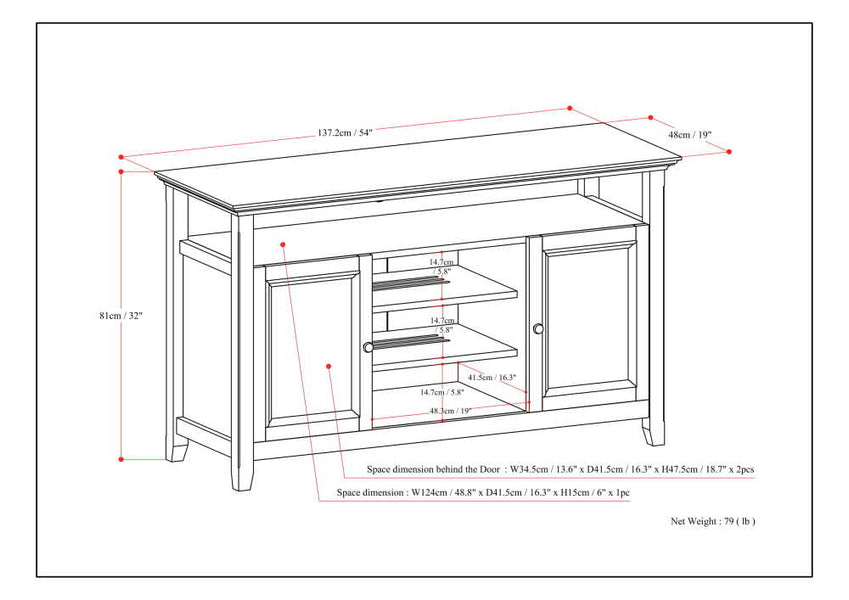 Medium Saddle Brown | Amherst TV Media Stand