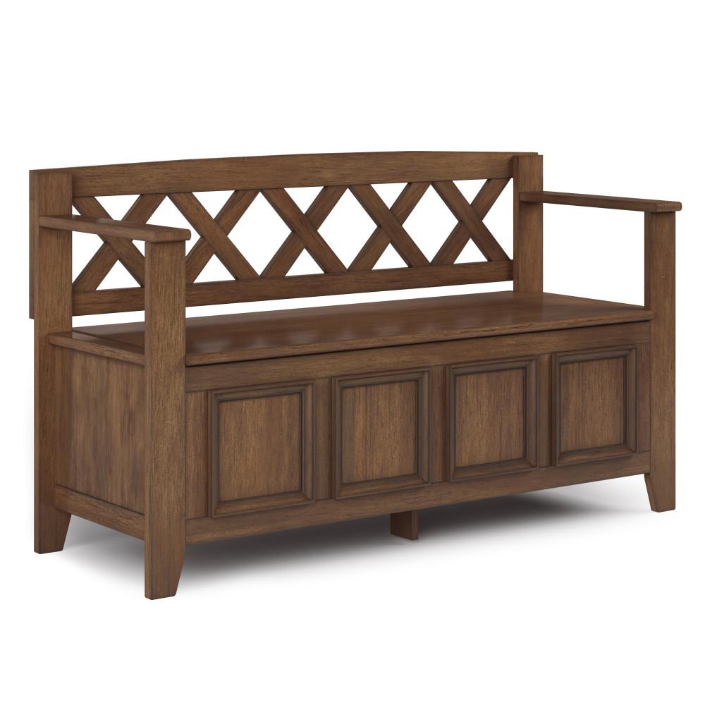 Rustic Natural Aged Brown | Amherst Entryway Bench