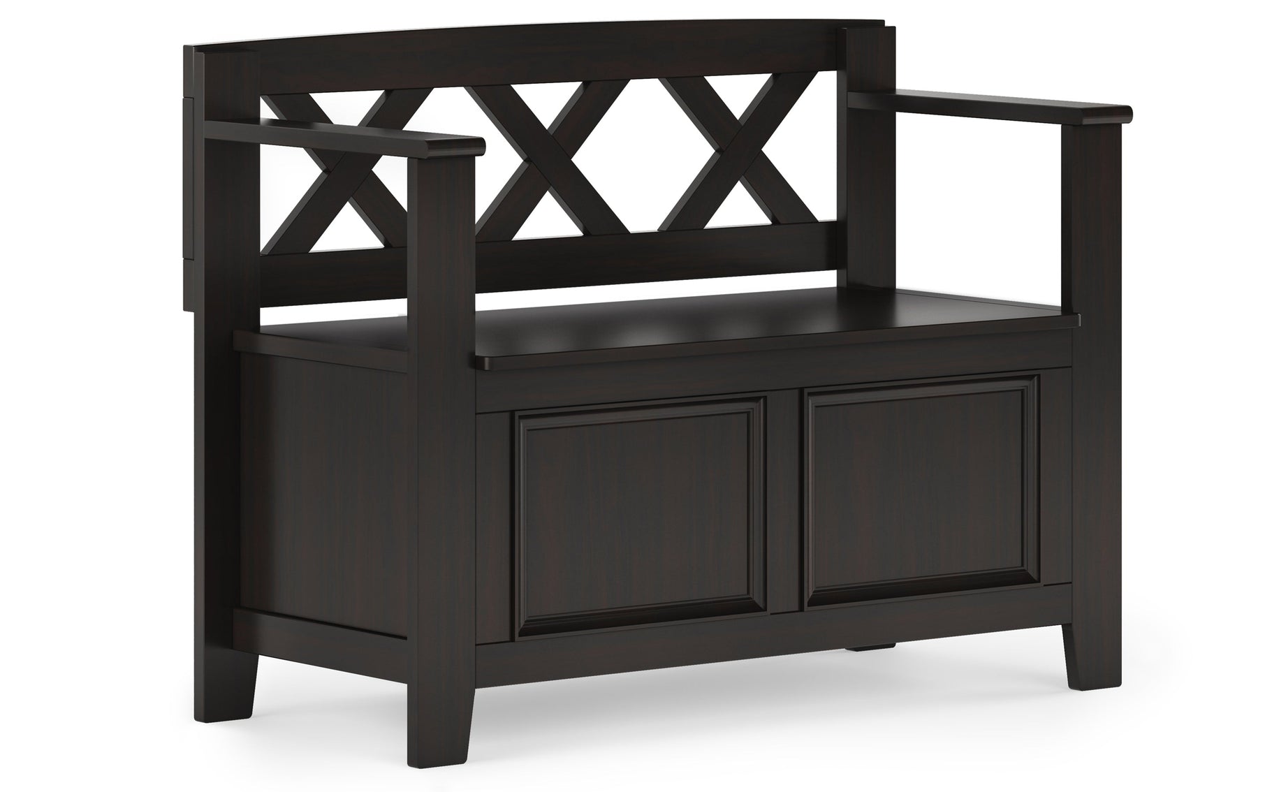 Hickory Brown | Amherst Small Entryway Storage Bench