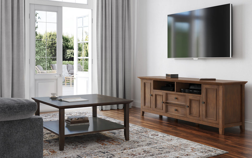 Rustic Natural Aged Brown | Amherst 72 inch Wide TV Media Stand