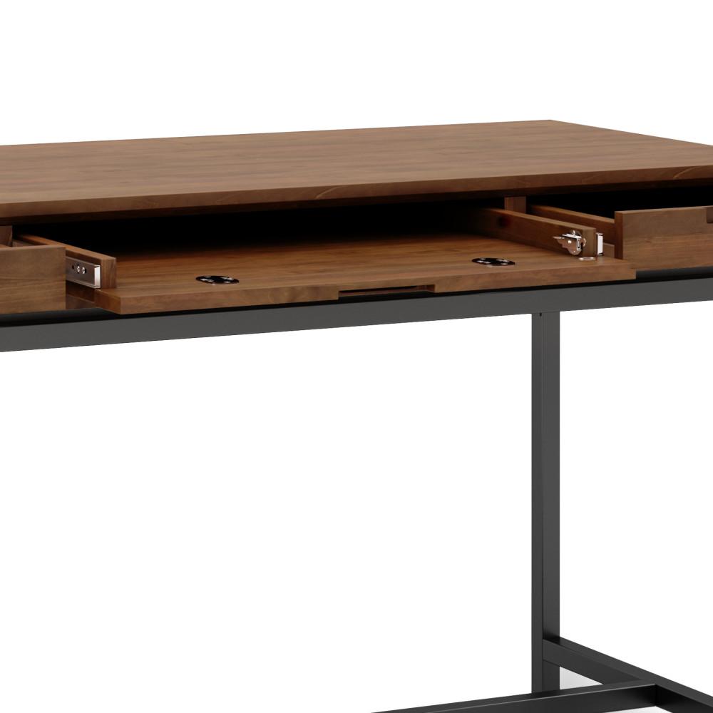 Medium Saddle Brown Solid Wood - Rubber | Banting Mid Century Desk