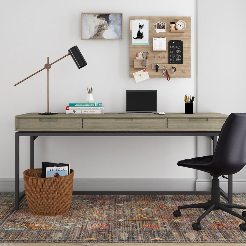 Distressed Grey | Banting Mid Century Wide Desk