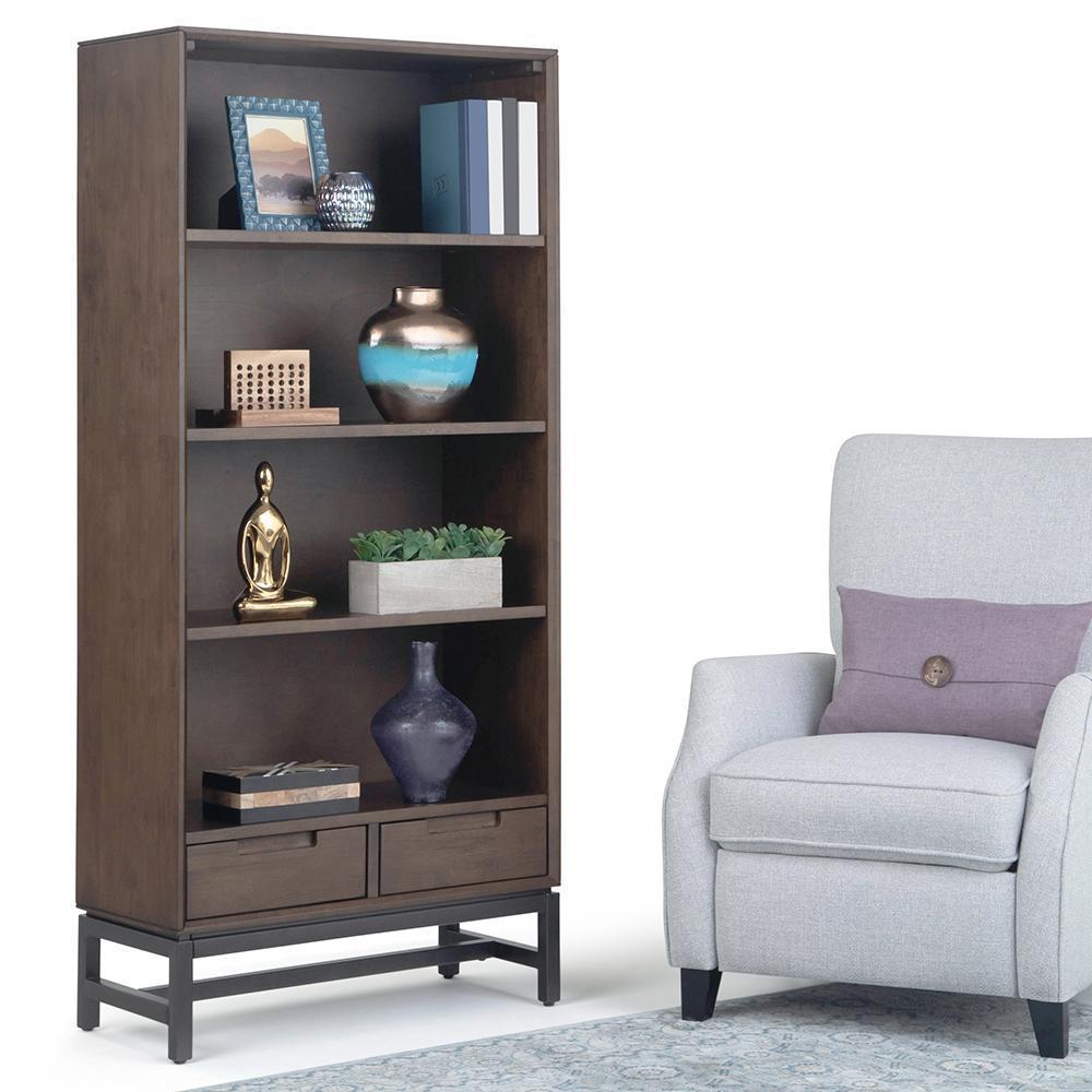 Walnut Brown Solid Wood - Rubber | Banting Bookcase