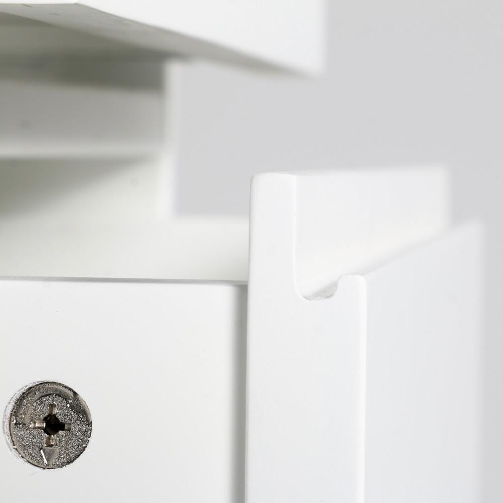 Pure White | Draper Mid Century Four Drawer Floor Storage Cabinet