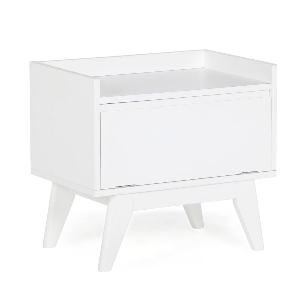 Pure White | Draper Mid Century Storage Hamper Bench