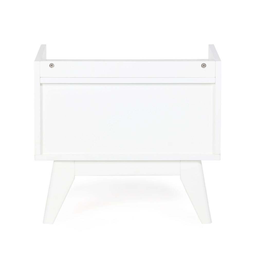 Pure White | Draper Mid Century Storage Hamper Bench
