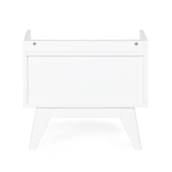 Pure White | Draper Mid Century Storage Hamper Bench